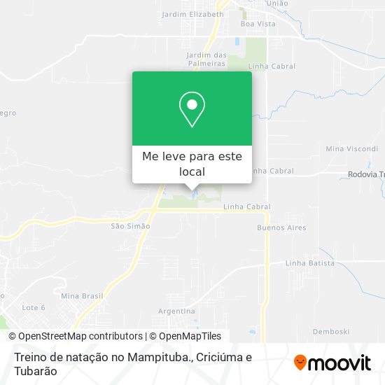 Treino de natação no Mampituba. mapa