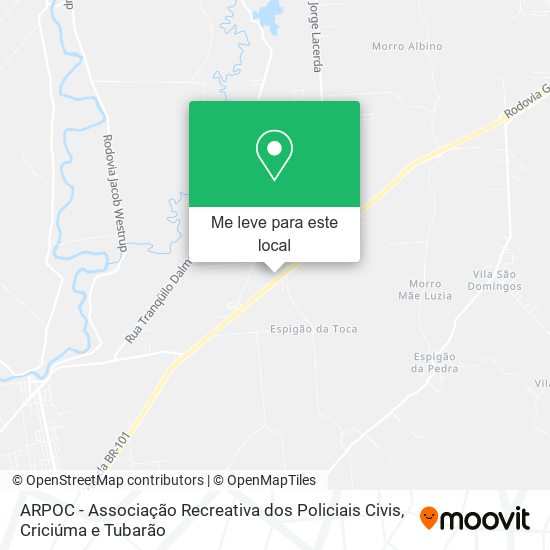 ARPOC - Associação Recreativa dos Policiais Civis mapa