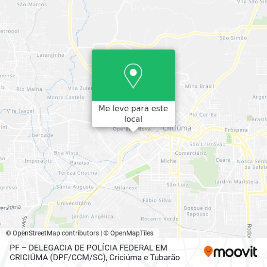 PF – DELEGACIA DE POLÍCIA FEDERAL EM CRICIÚMA (DPF / CCM / SC) mapa