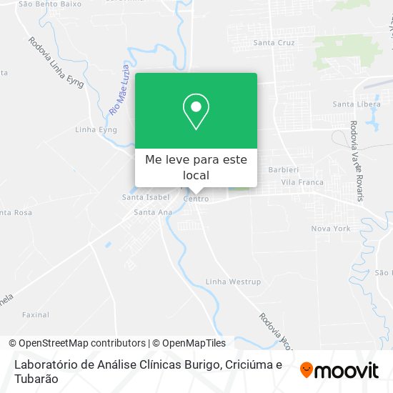 Laboratório de Análise Clínicas Burigo mapa