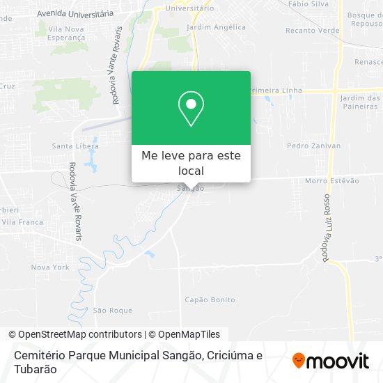 Cemitério Parque Municipal Sangão mapa