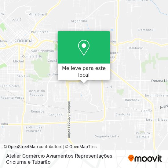 Atelier Comércio Aviamentos Representações mapa