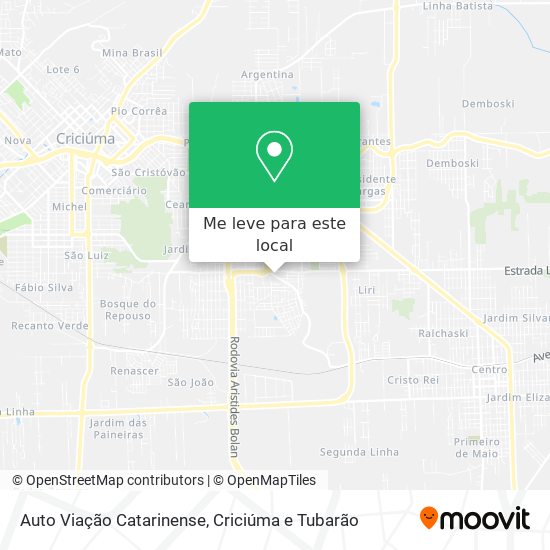 Auto Viação Catarinense mapa