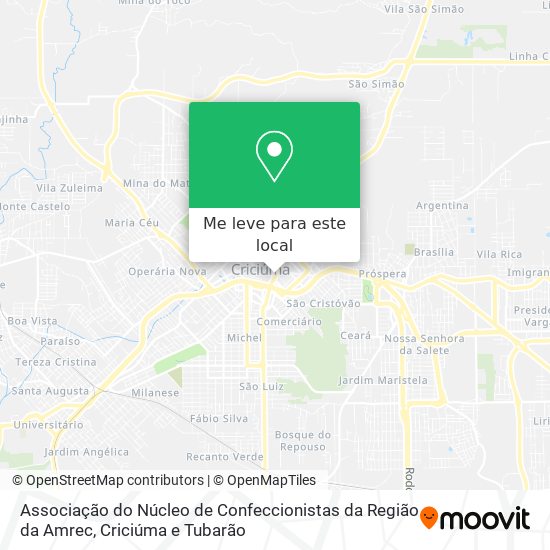Associação do Núcleo de Confeccionistas da Região da Amrec mapa