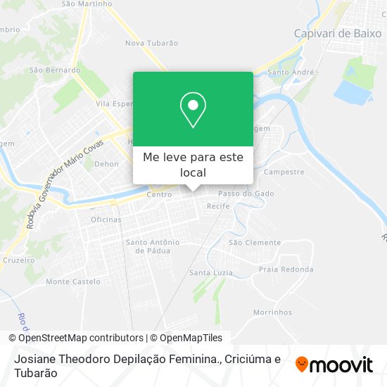 Josiane Theodoro Depilação Feminina. mapa