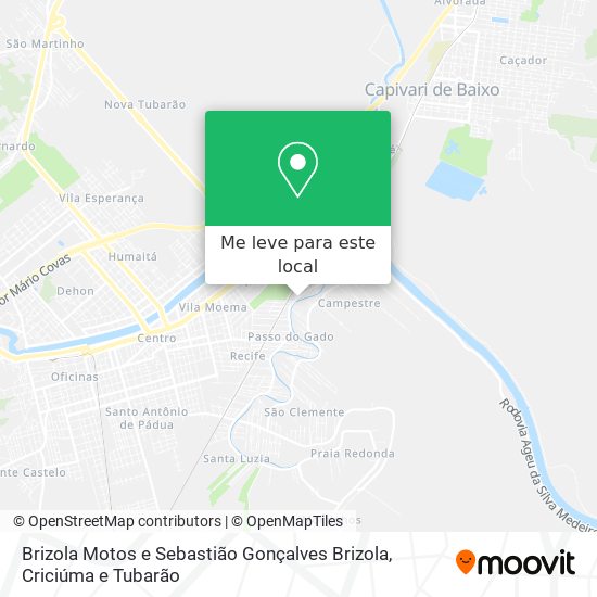 Brizola Motos e Sebastião Gonçalves Brizola mapa