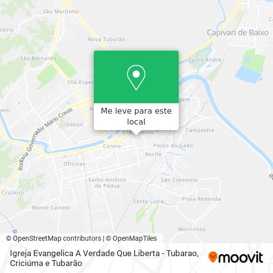 Igreja Evangelica A Verdade Que Liberta - Tubarao mapa