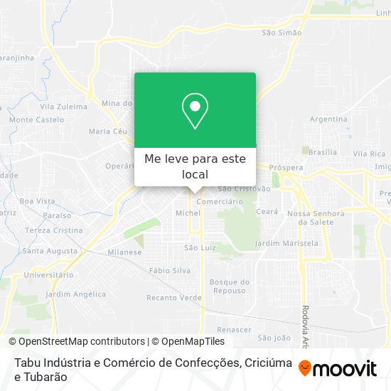 Tabu Indústria e Comércio de Confecções mapa