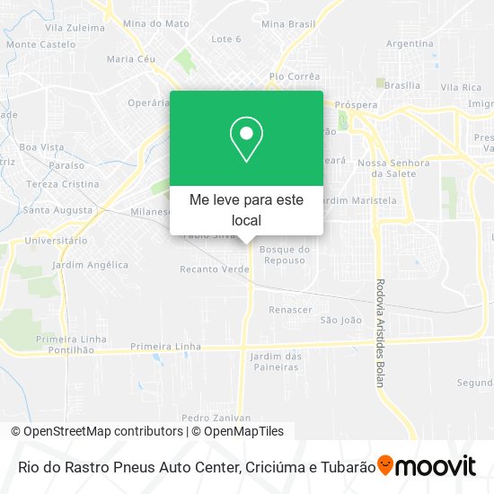 Rio do Rastro Pneus Auto Center mapa