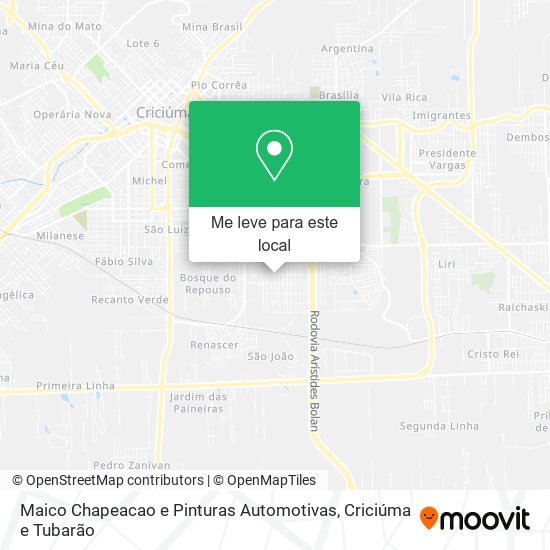 Maico Chapeacao e Pinturas Automotivas mapa