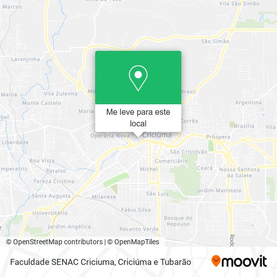 Faculdade SENAC Criciuma mapa