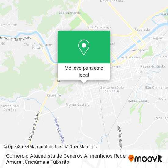 Comercio Atacadista de Generos Alimenticios Rede Amurel mapa