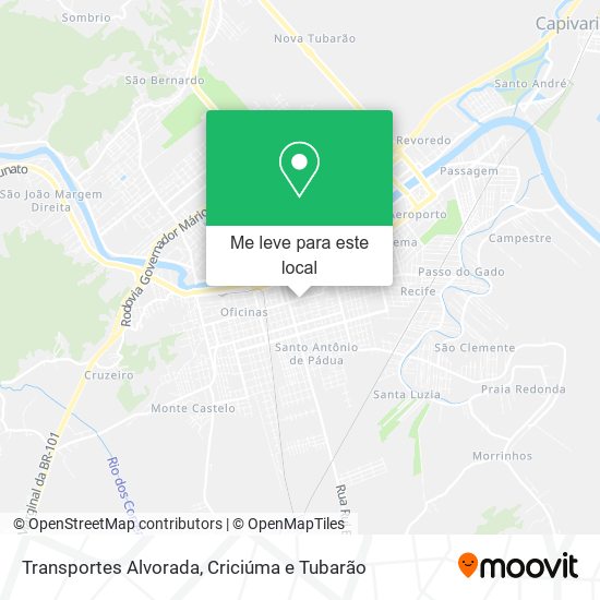 Transportes Alvorada mapa