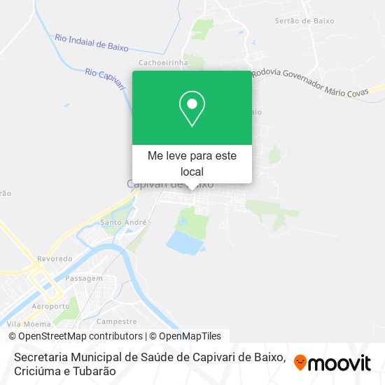 Secretaria Municipal de Saúde de Capivari de Baixo mapa
