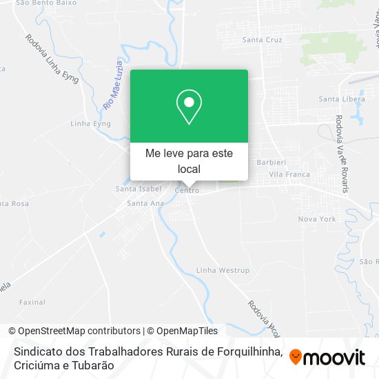 Sindicato dos Trabalhadores Rurais de Forquilhinha mapa