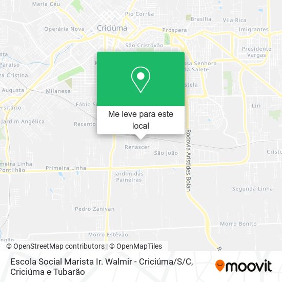 Escola Social Marista Ir. Walmir - Criciúma / S/C mapa