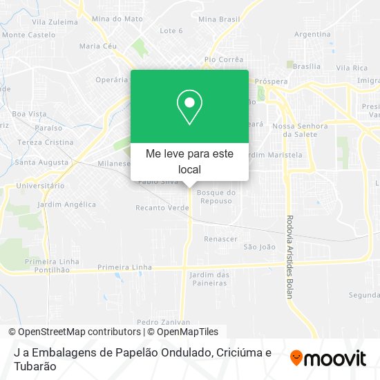 J a Embalagens de Papelão Ondulado mapa