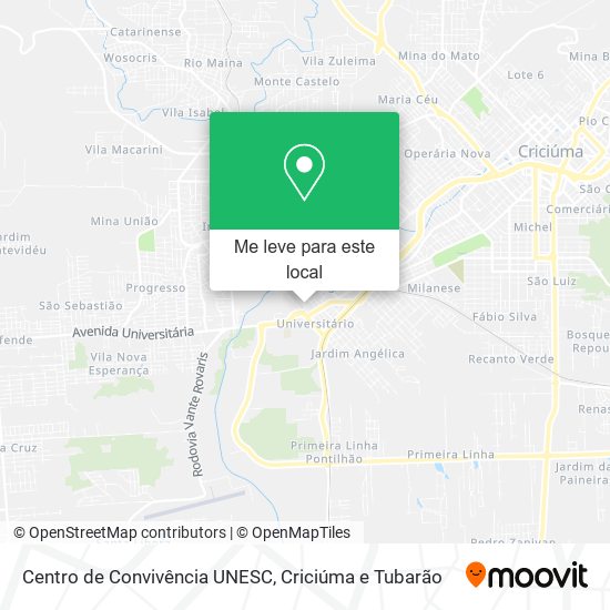 Centro de Convivência UNESC mapa