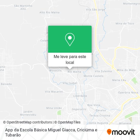App da Escola Básica Miguel Giacca mapa