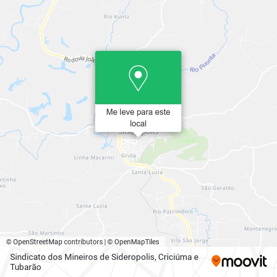 Sindicato dos Mineiros de Sideropolis mapa