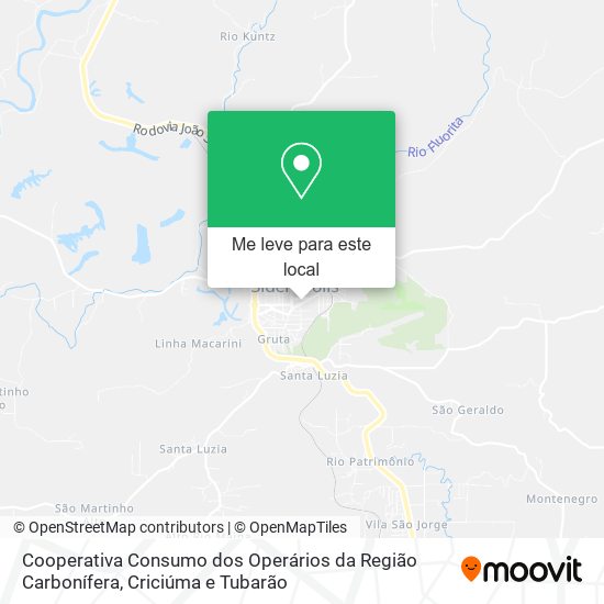 Cooperativa Consumo dos Operários da Região Carbonífera mapa