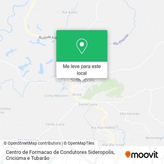 Centro de Formacao de Condutores Sideropolis mapa