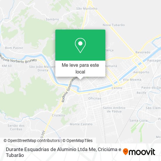 Durante Esquadrias de Aluminio Ltda Me mapa