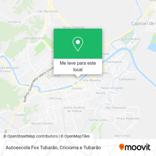 Autoescola Fox Tubarão mapa