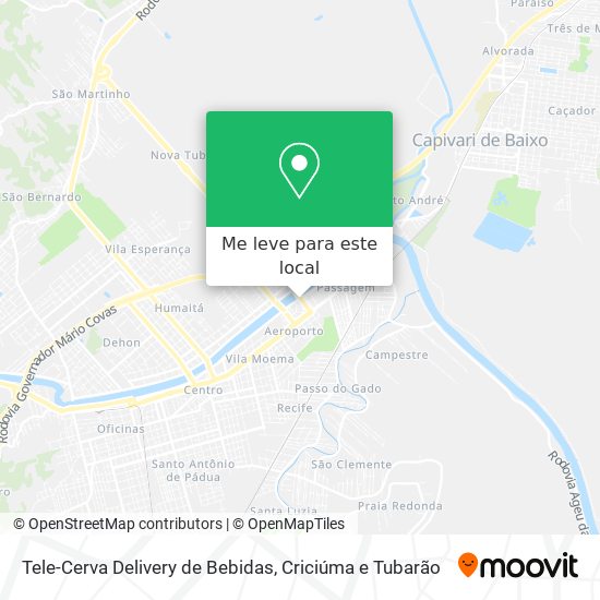 Tele-Cerva Delivery de Bebidas mapa