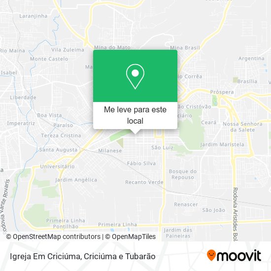 Igreja Em Criciúma mapa