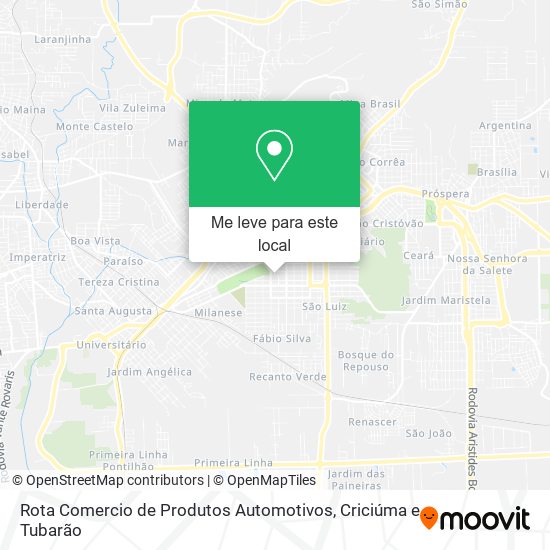 Rota Comercio de Produtos Automotivos mapa