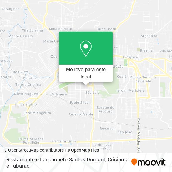 Restaurante e Lanchonete Santos Dumont mapa