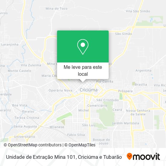 Unidade de Extração Mina 101 mapa