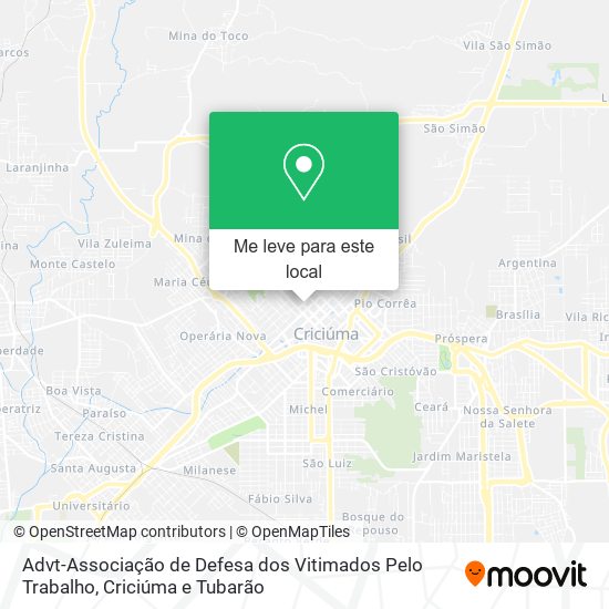 Advt-Associação de Defesa dos Vitimados Pelo Trabalho mapa