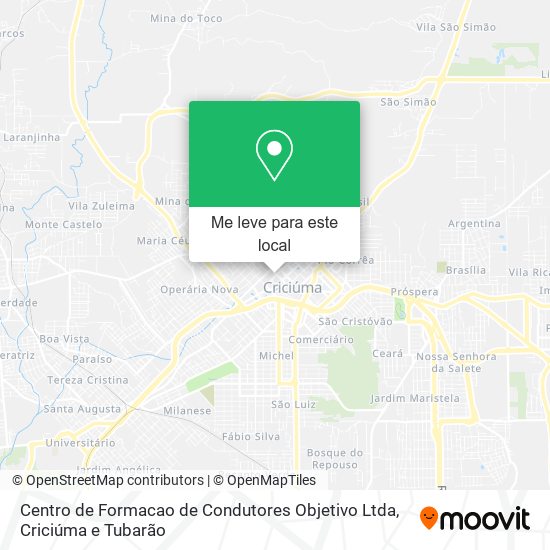 Centro de Formacao de Condutores Objetivo Ltda mapa