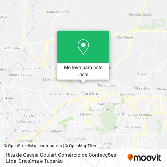 Rita de Cássia Goulart Comércio de Confecções Ltda mapa