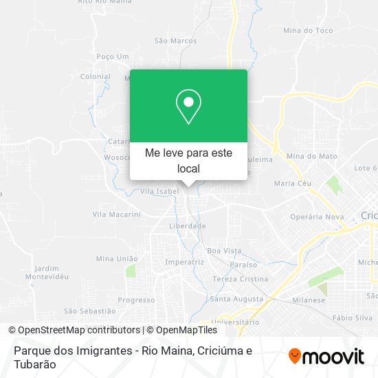 Parque dos Imigrantes - Rio Maina mapa