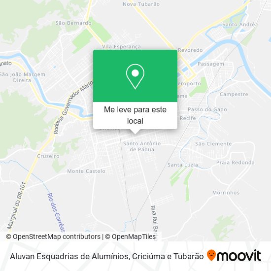 Aluvan Esquadrias de Alumínios mapa