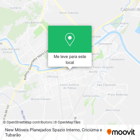 New Móveis Planejados Spazio Interno mapa