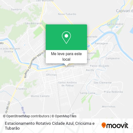 Estacionamento Rotativo Cidade Azul mapa