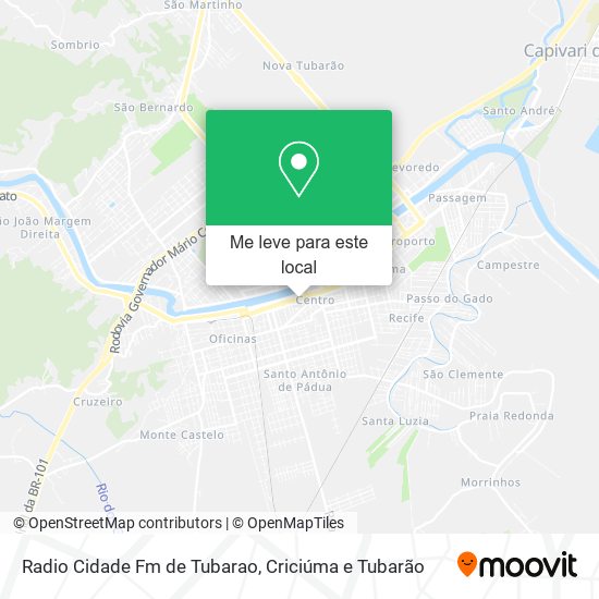 Radio Cidade Fm de Tubarao mapa