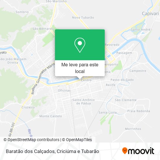 Baratão dos Calçados mapa