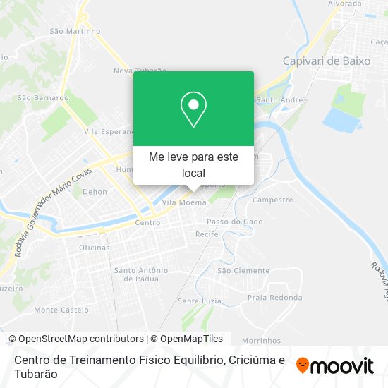 Centro de Treinamento Físico Equilíbrio mapa