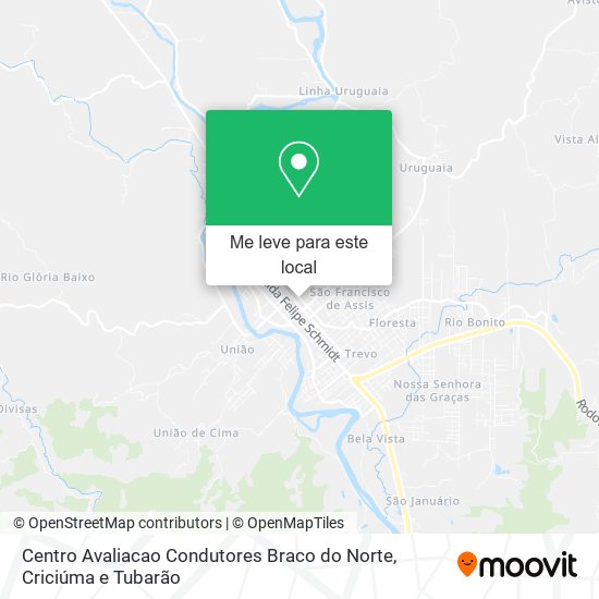 Centro Avaliacao Condutores Braco do Norte mapa
