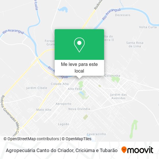 Agropecuária Canto do Criador mapa