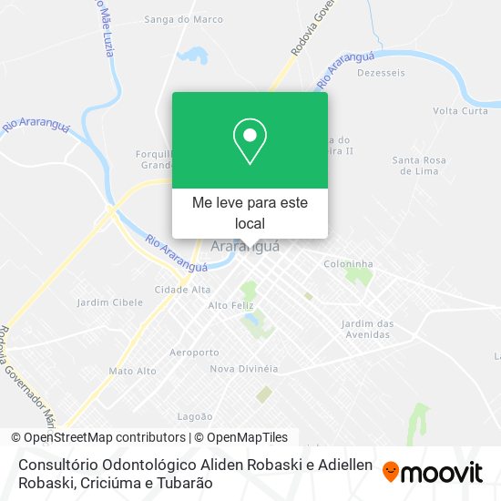 Consultório Odontológico Aliden Robaski e Adiellen Robaski mapa