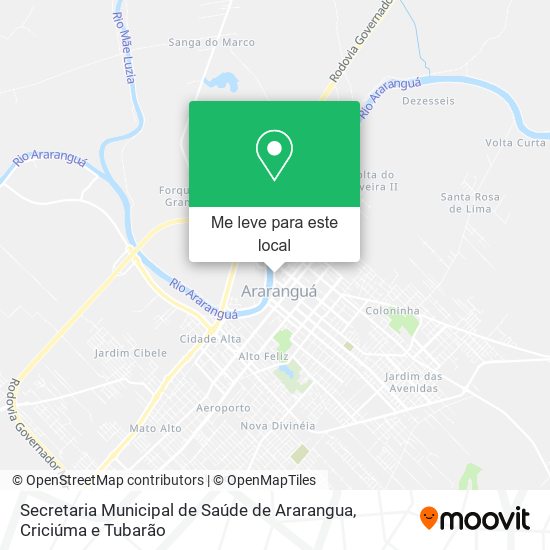 Secretaria Municipal de Saúde de Ararangua mapa