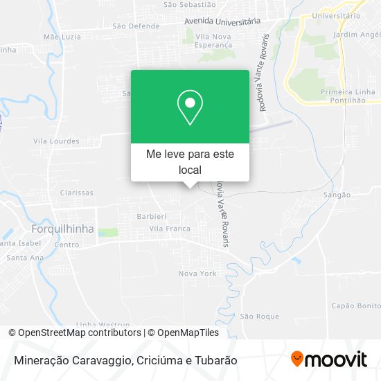 Mineração Caravaggio mapa