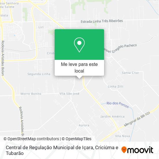 Central de Regulação Municipal de Içara mapa