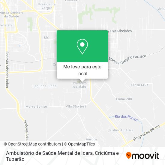 Ambulatório de Saúde Mental de Icara mapa